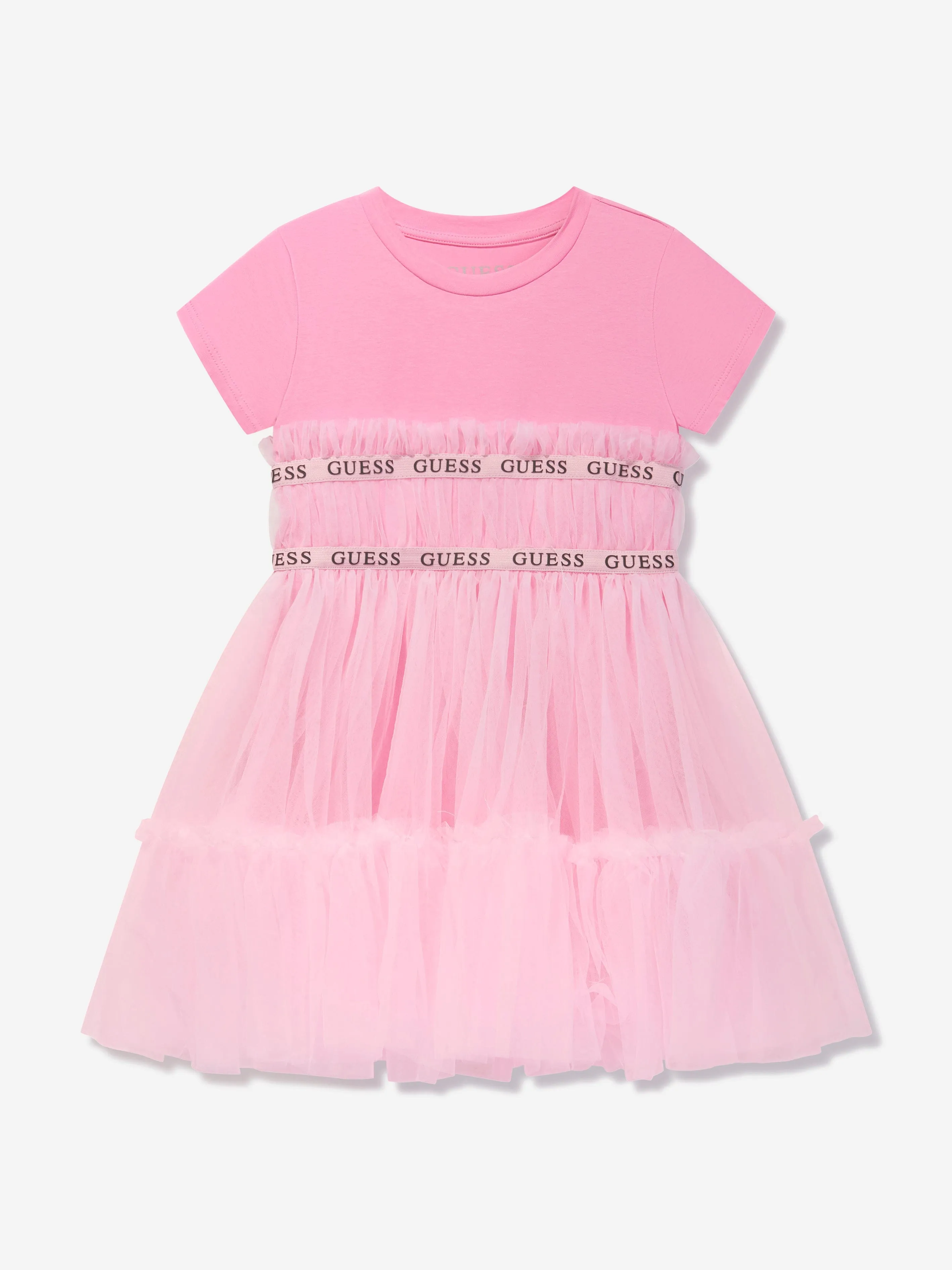 Guess Girls Tulle Dress in Pink