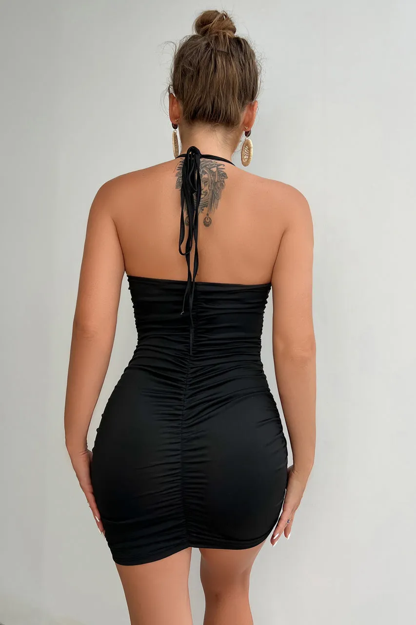 Halter Keyhole Mini Dress