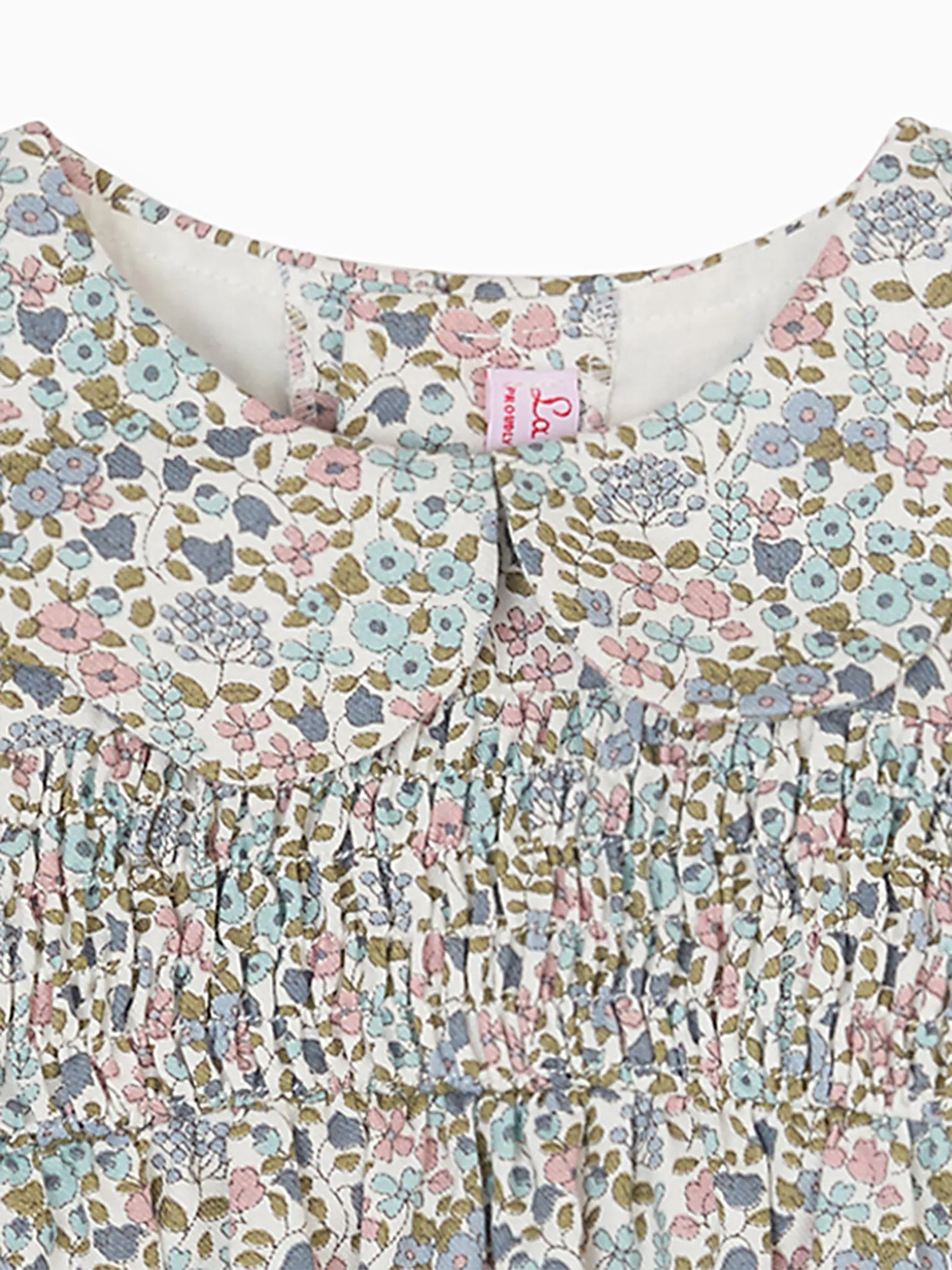 Ivory Floral Sabrina Baby Girl Smocked Set