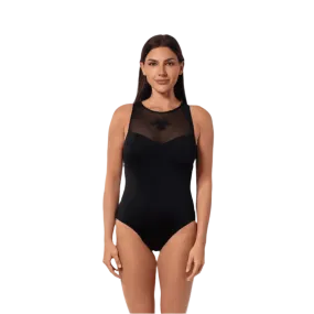 Jantzen Diana High Neck One Piece Swimsuit - Black