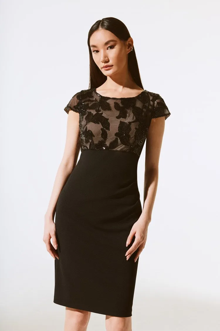 JOSEPH RIBKOFF | Scuba Crepe And Novelty Sheath Dress 243700