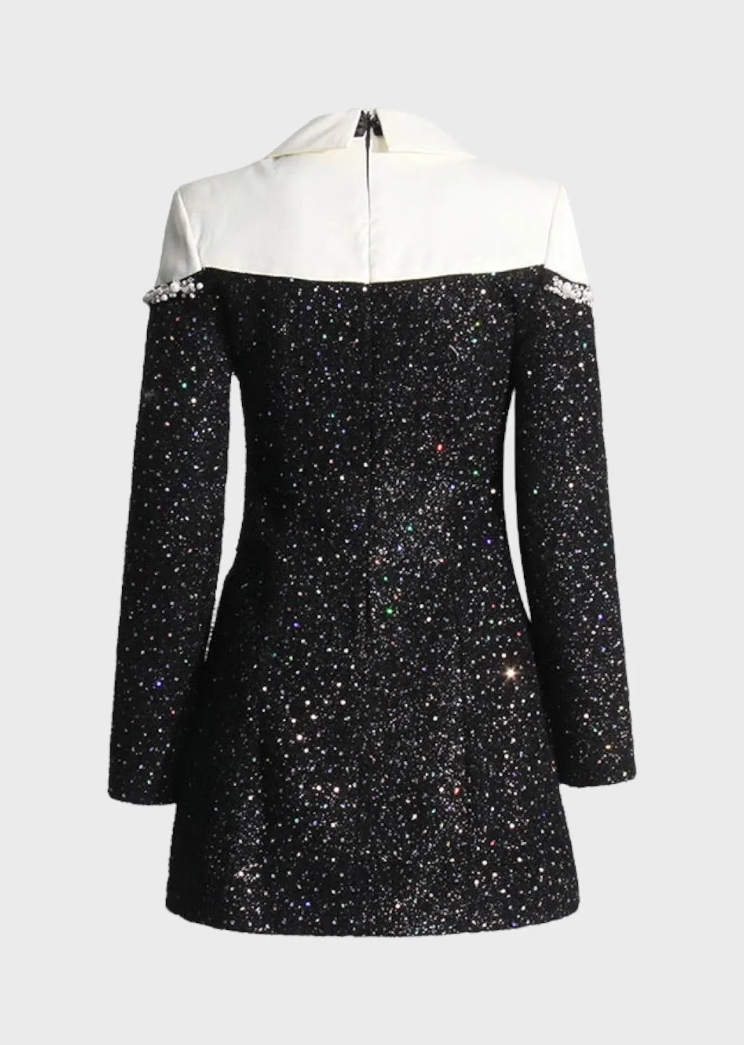 Lilia Lapel Collar Tweed Mini Dress