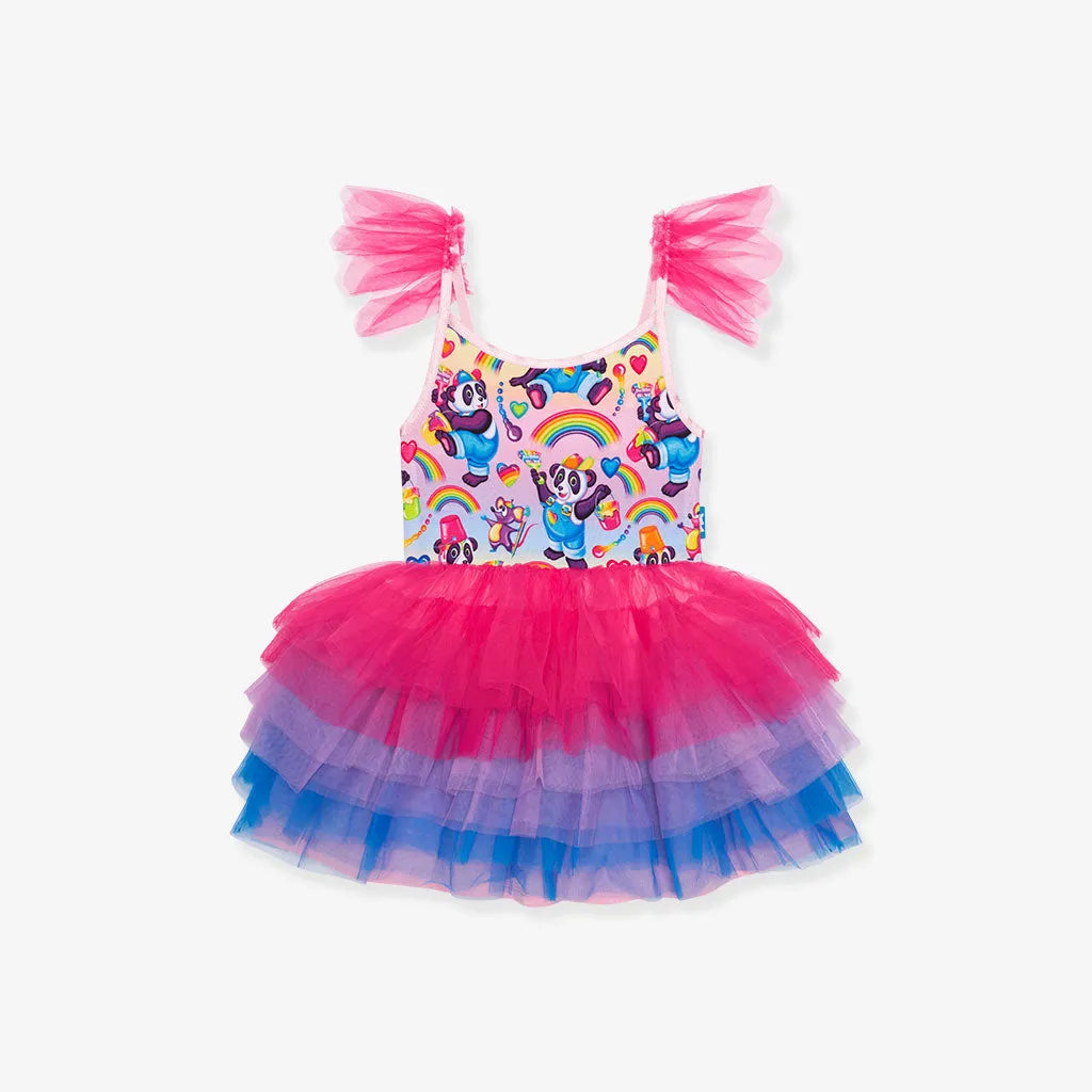 Lisa Frank® Panda Painter Tulle Smocked Dress