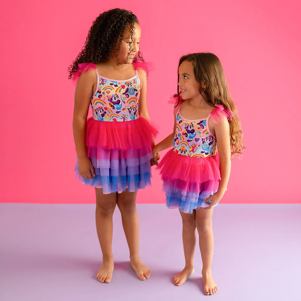 Lisa Frank® Panda Painter Tulle Smocked Dress