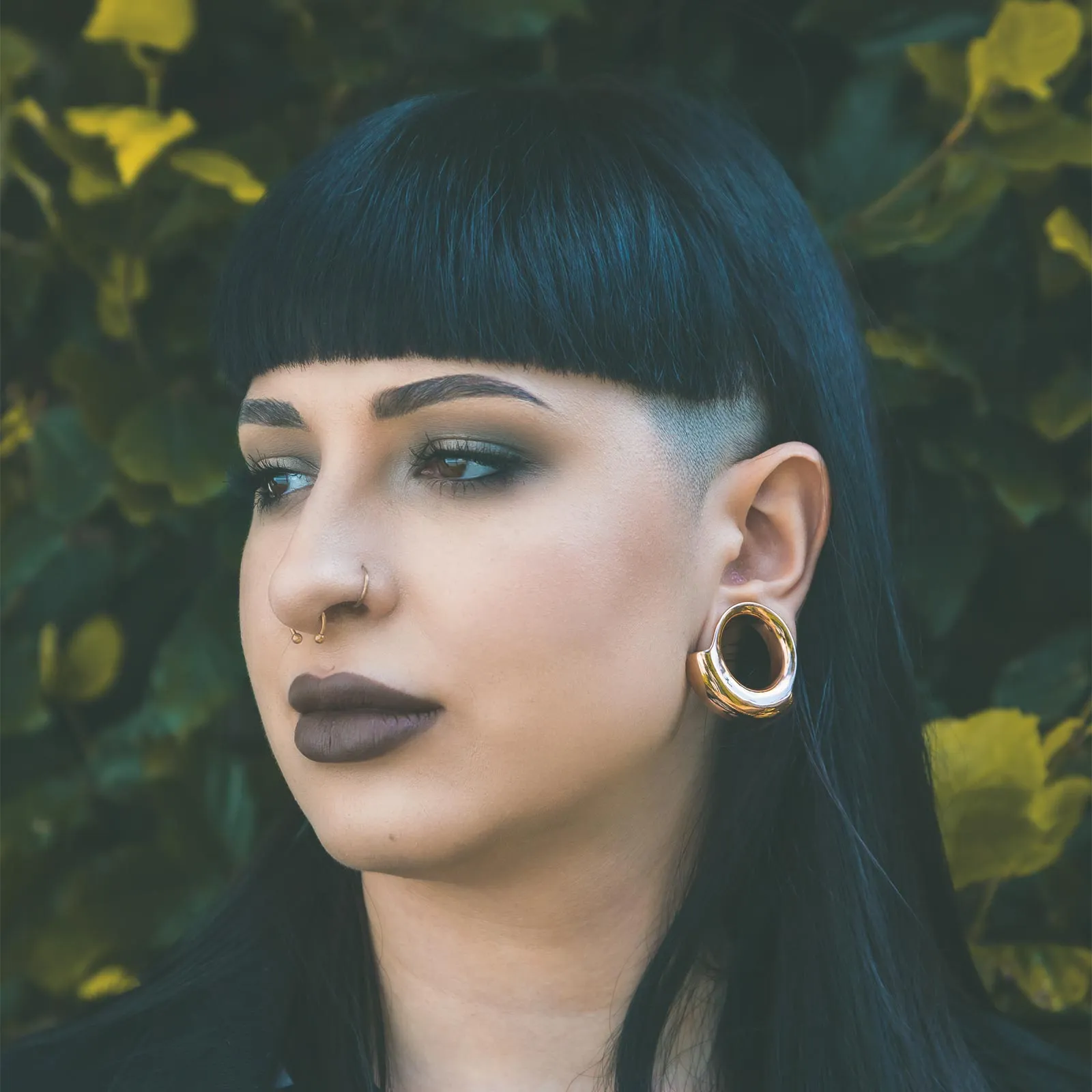 Lobe Cuff Gold PVD Double Flare Ear Weight