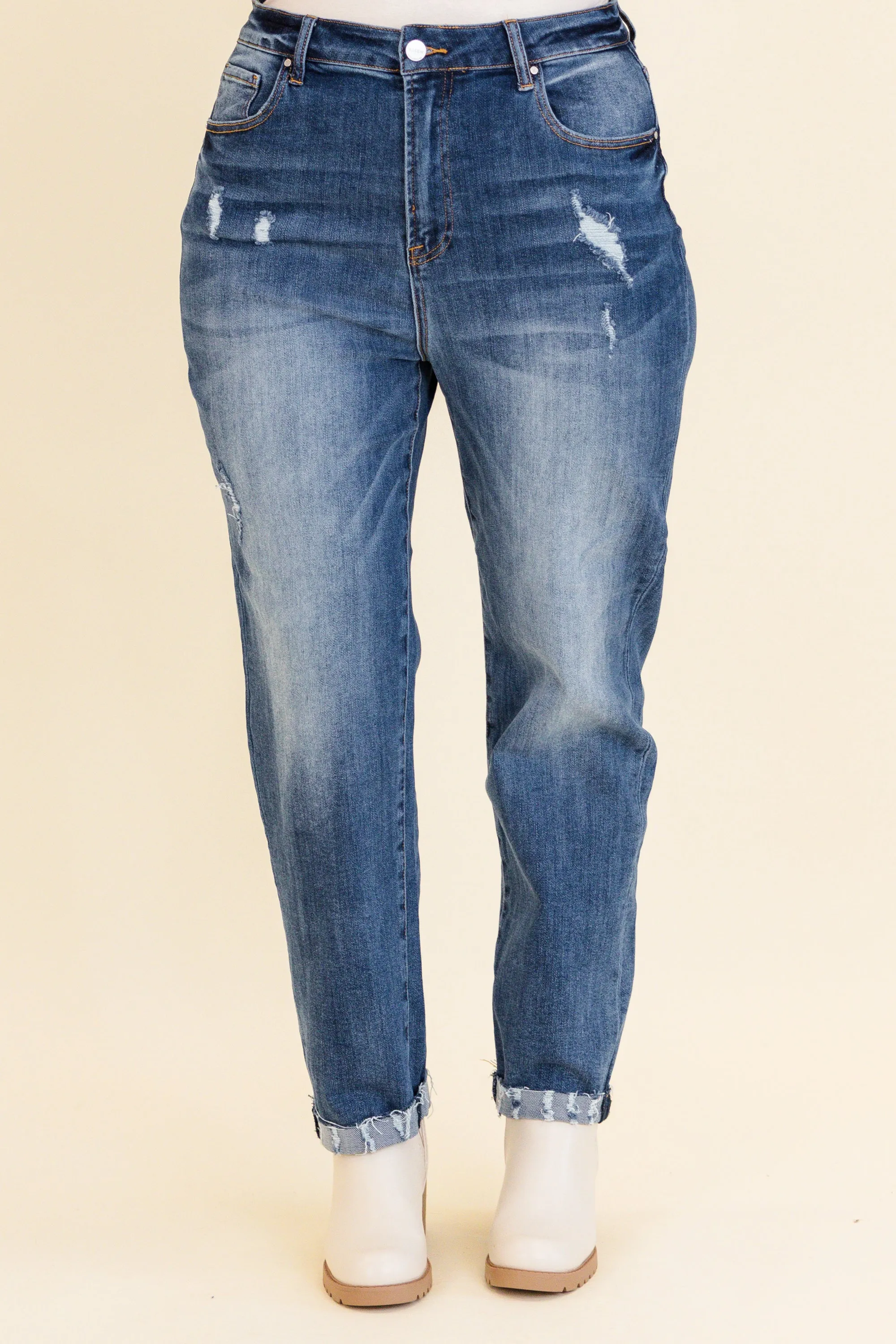 Matching Flames Jeans, Medium Wash