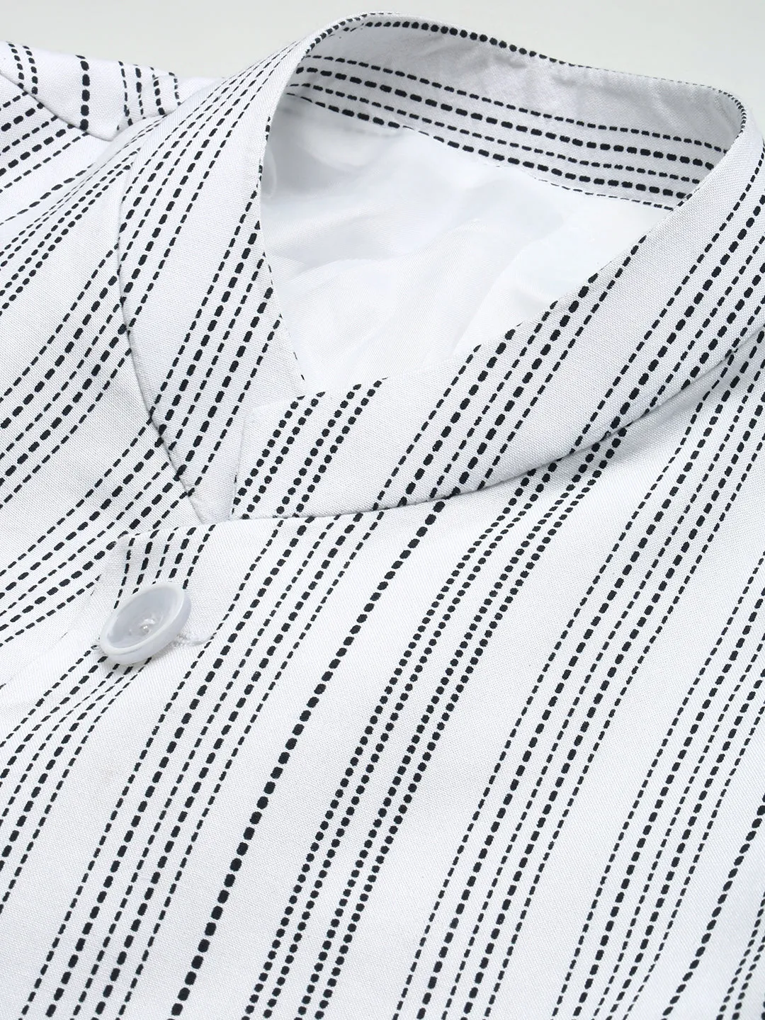 Men White Striped Party Blazer
