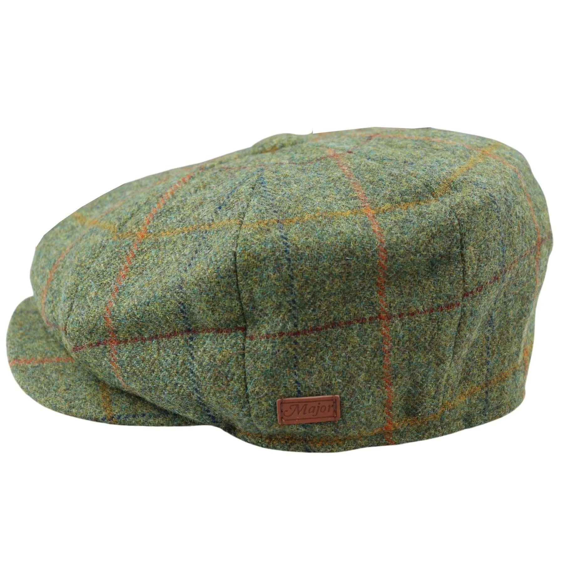 Mens 8 Panel Razor Baker Boy Hat Wool Tweed Blinders Newsboy Flat Cap Green Check