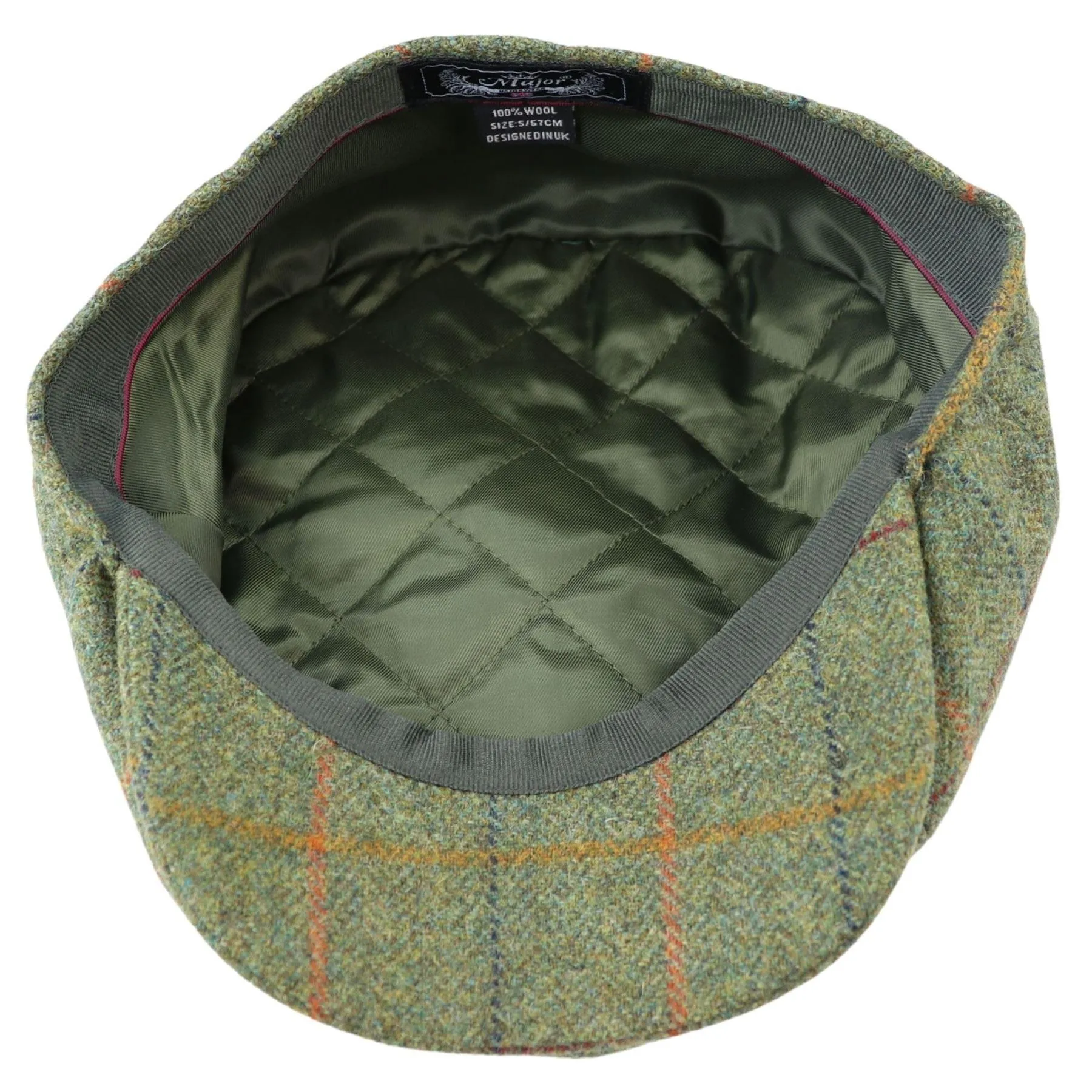 Mens 8 Panel Razor Baker Boy Hat Wool Tweed Blinders Newsboy Flat Cap Green Check