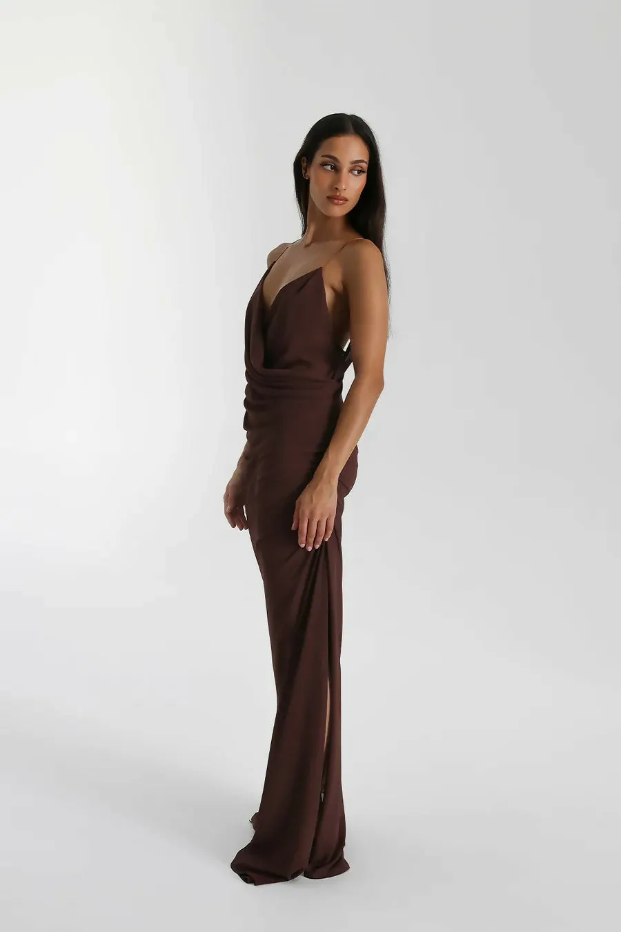 Natalie Rolt Magnolia Gown in Espresso