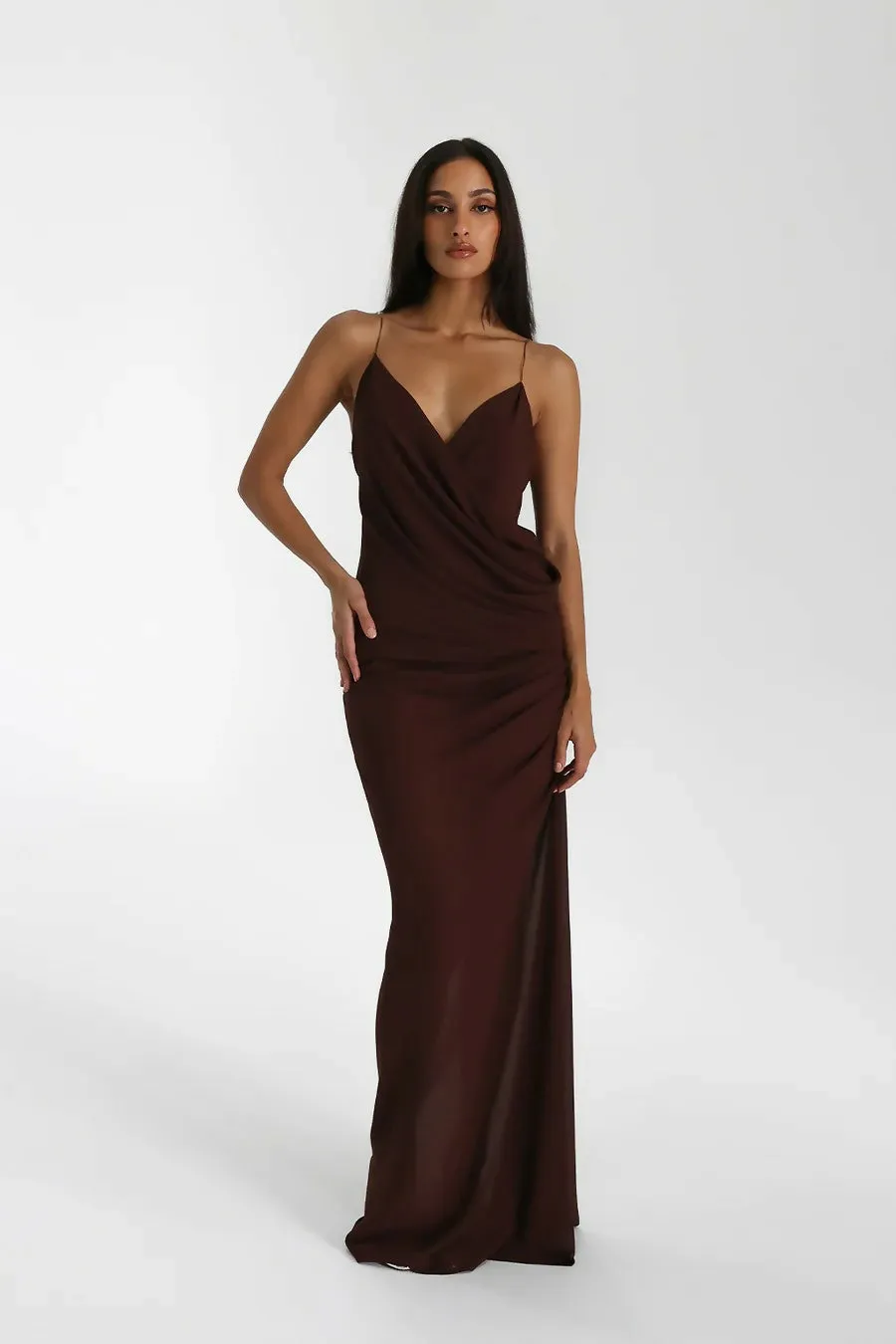 Natalie Rolt Magnolia Gown in Espresso
