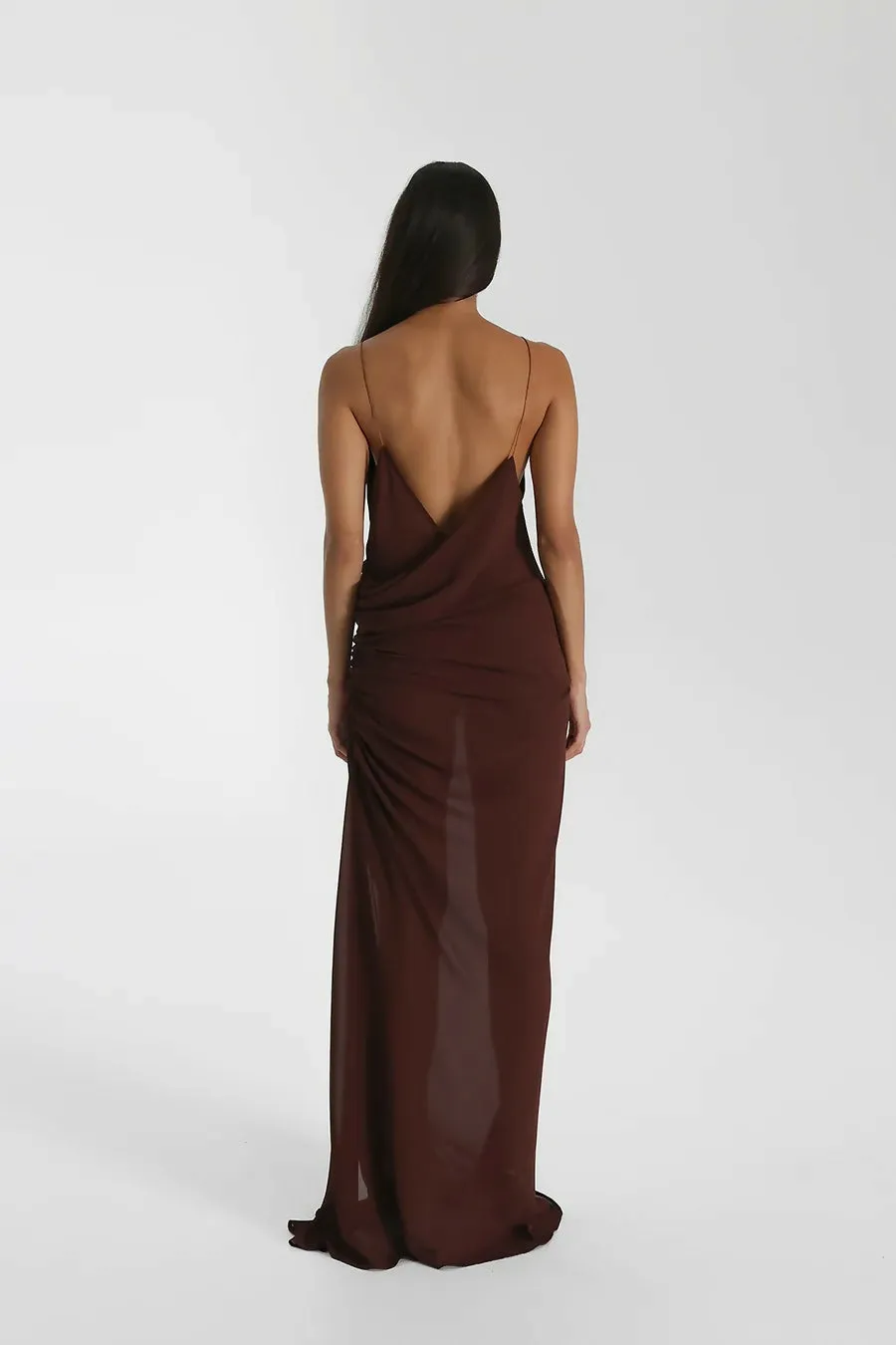 Natalie Rolt Magnolia Gown in Espresso