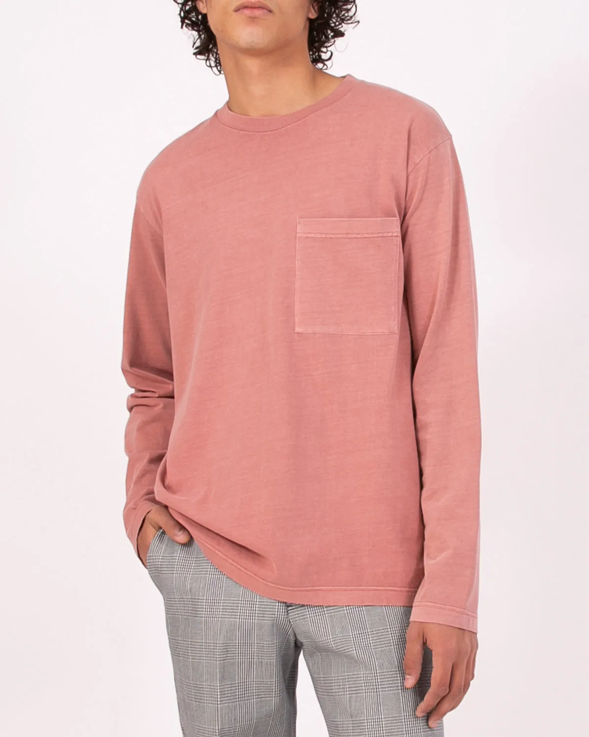Natural Dyed Block LS Jersey - Brick