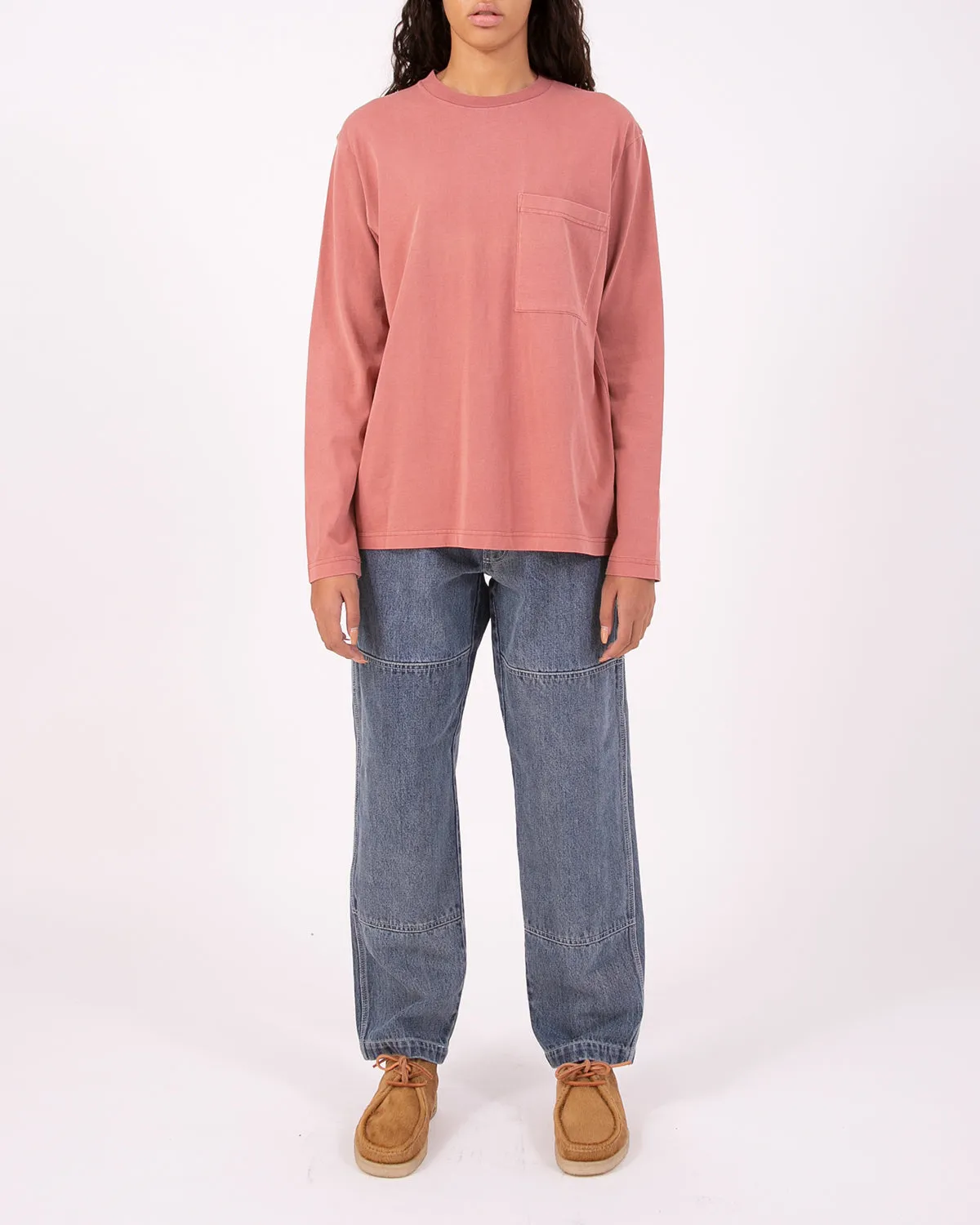 Natural Dyed Block LS Jersey - Brick