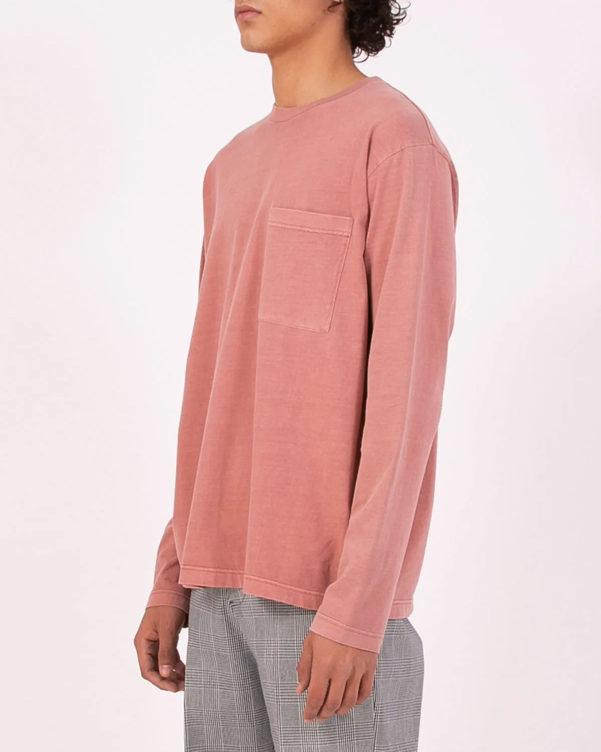 Natural Dyed Block LS Jersey - Brick