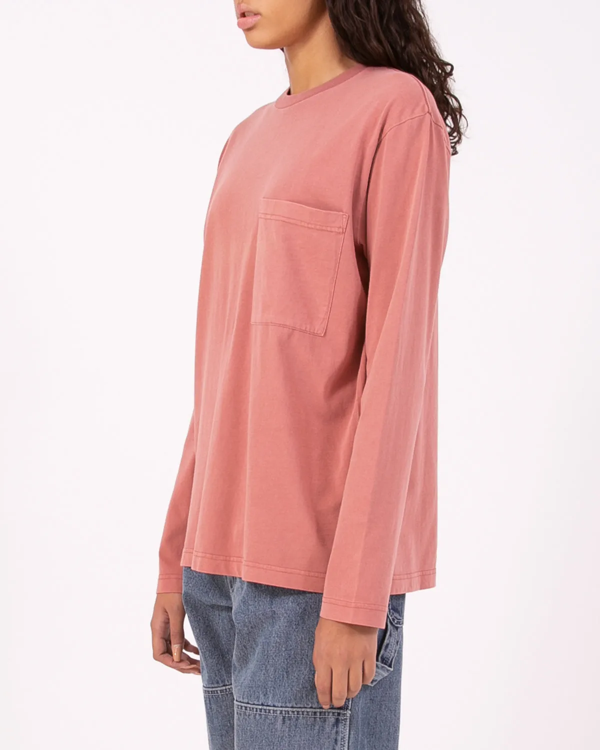 Natural Dyed Block LS Jersey - Brick