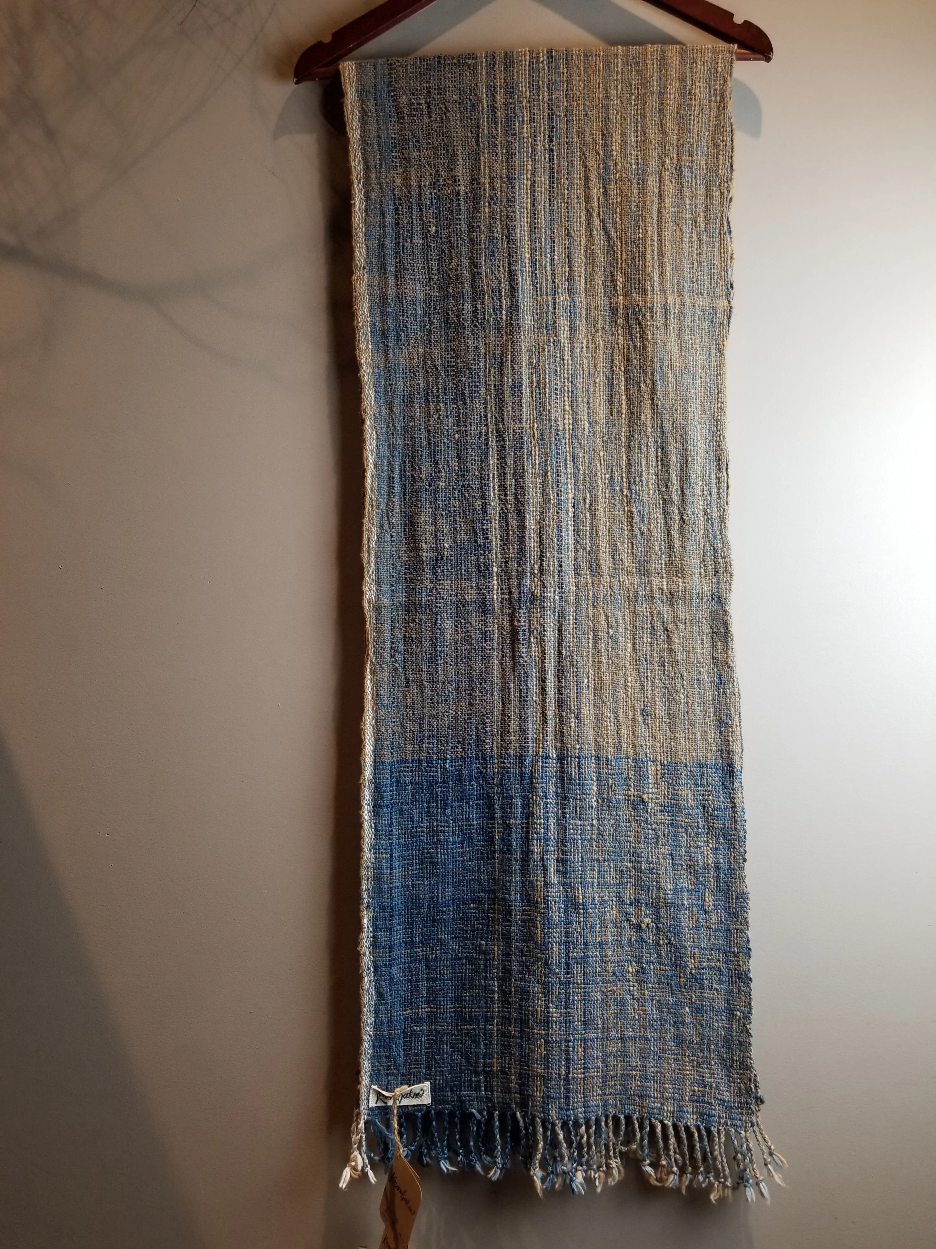 Natural Dyed Indigo Handwoven Cotton Scarf