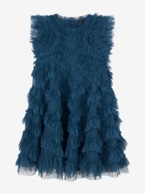 Needle & Thread Girls Genevieve Dress in Blue