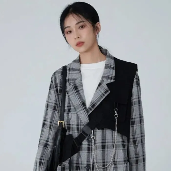 Plaid Pattern Vintage Blazer