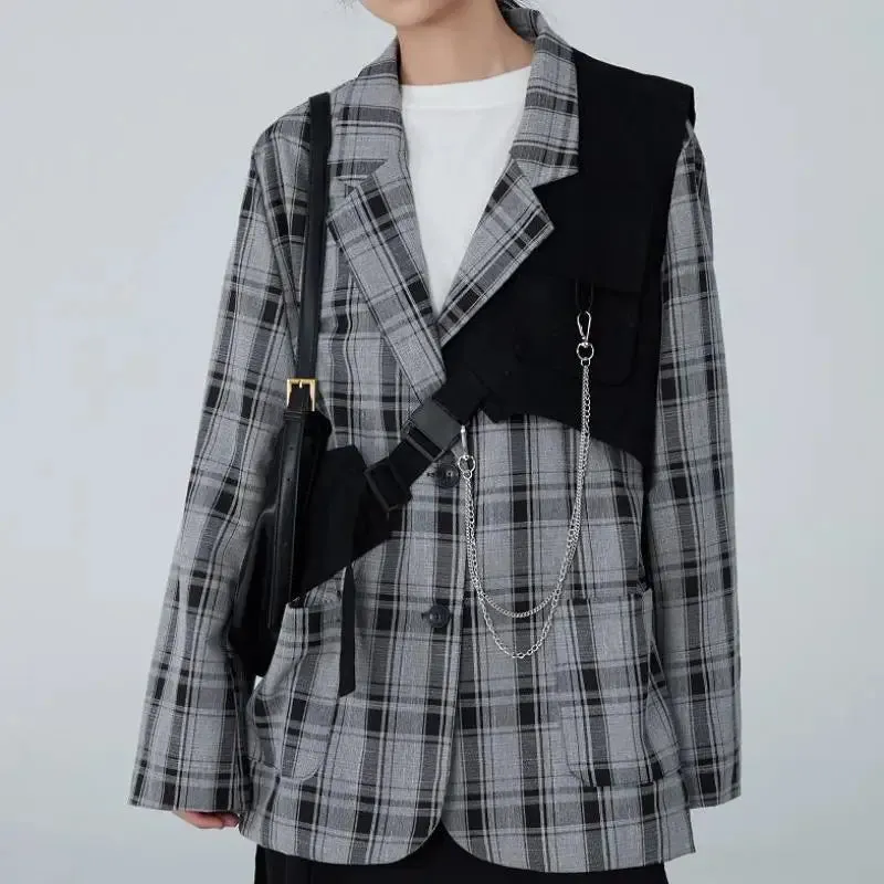 Plaid Pattern Vintage Blazer