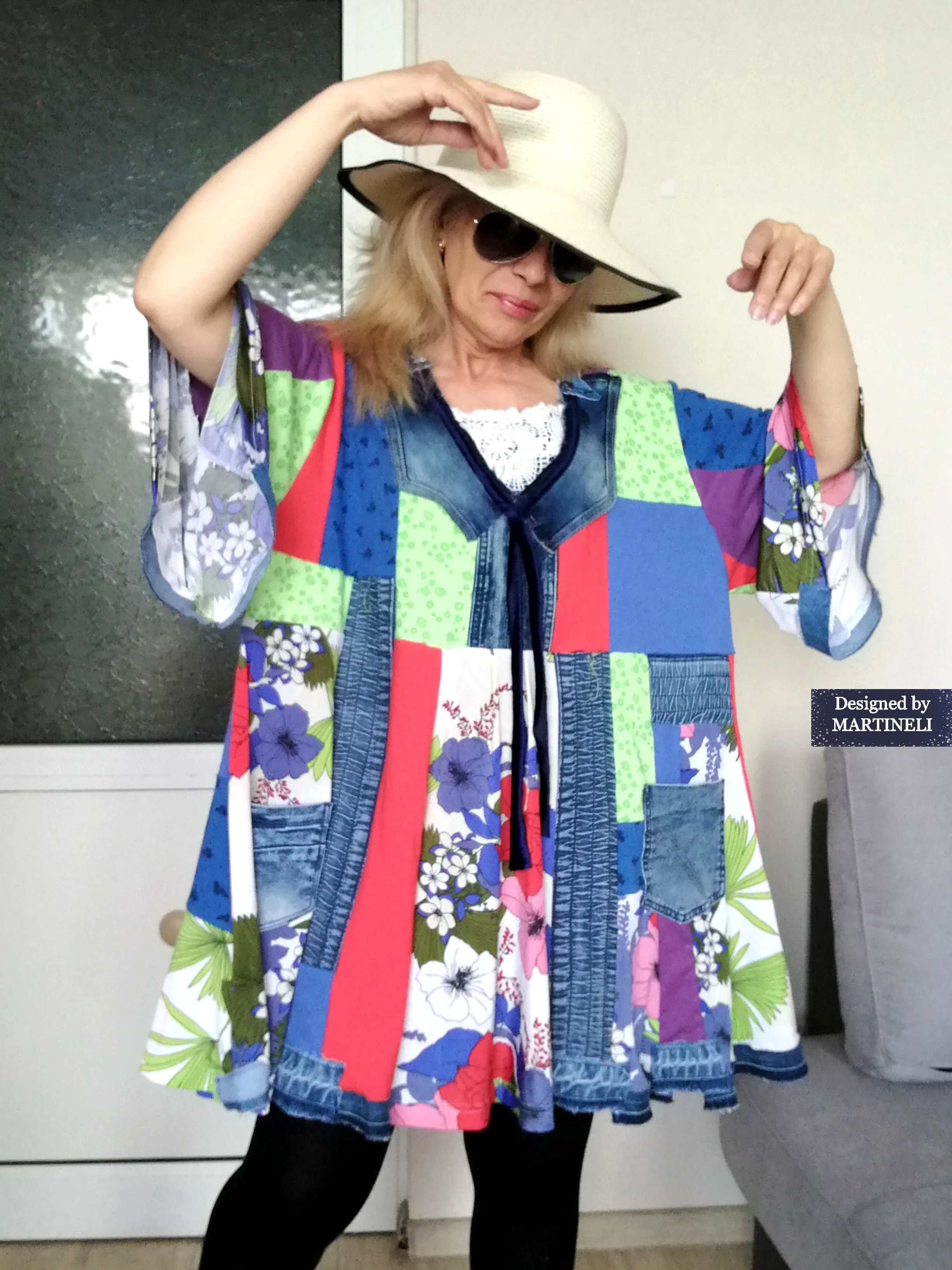 Plus Size Floral Dress 3XL Maxi Summer Denim Dress