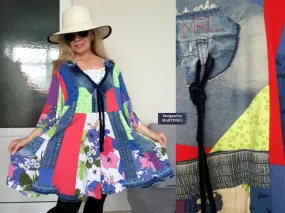 Plus Size Floral Dress 3XL Maxi Summer Denim Dress