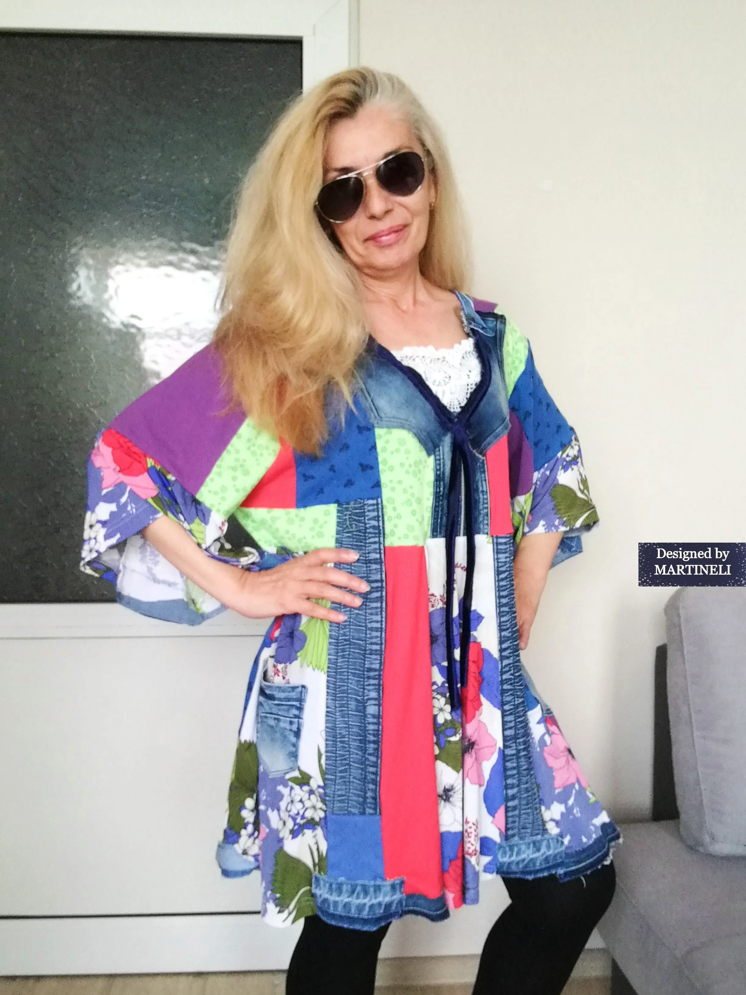 Plus Size Floral Dress 3XL Maxi Summer Denim Dress