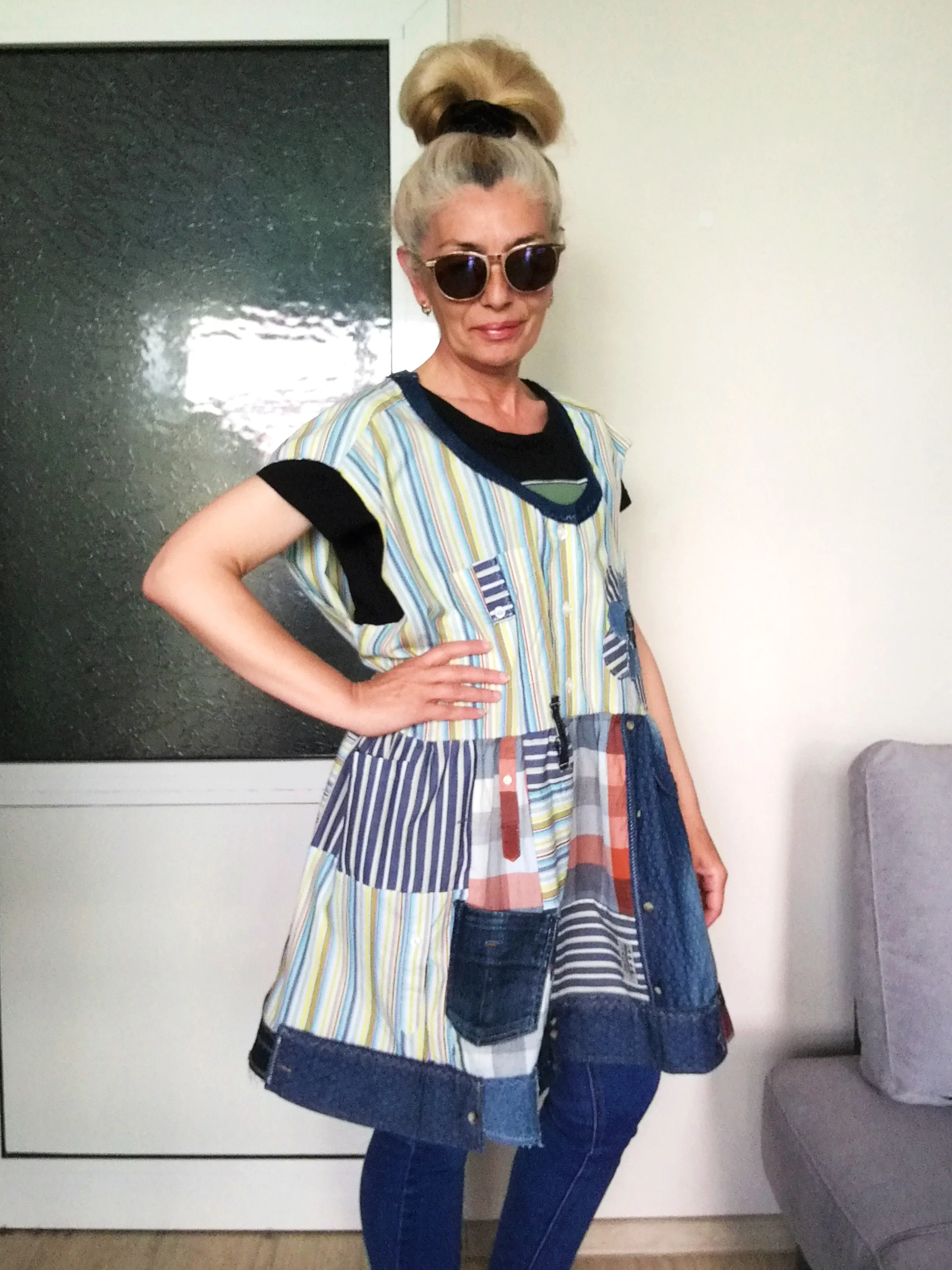 Plus Size Pinafore Dress 3X/4X Maxi Denim Overall Dress