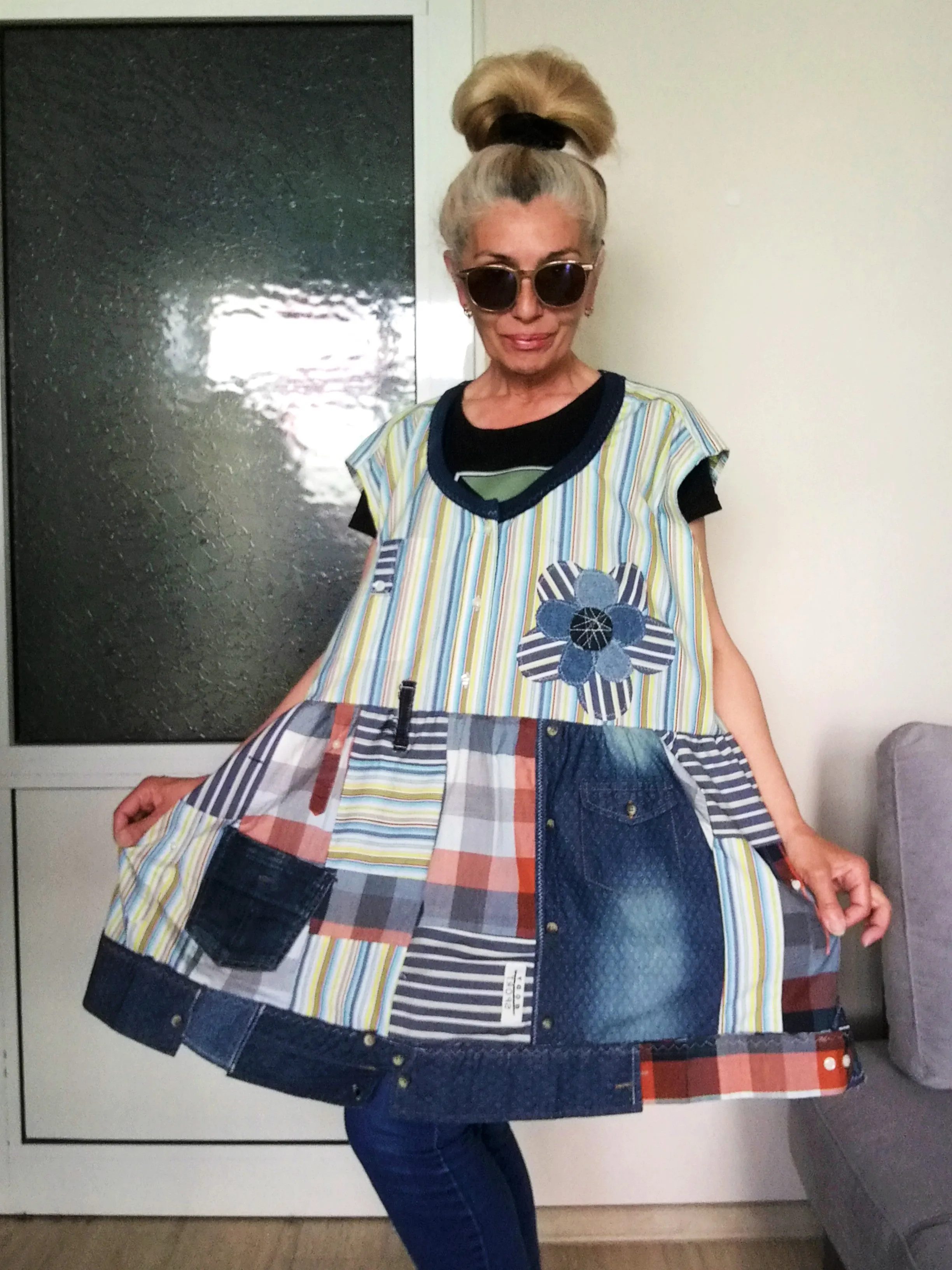 Plus Size Pinafore Dress 3X/4X Maxi Denim Overall Dress