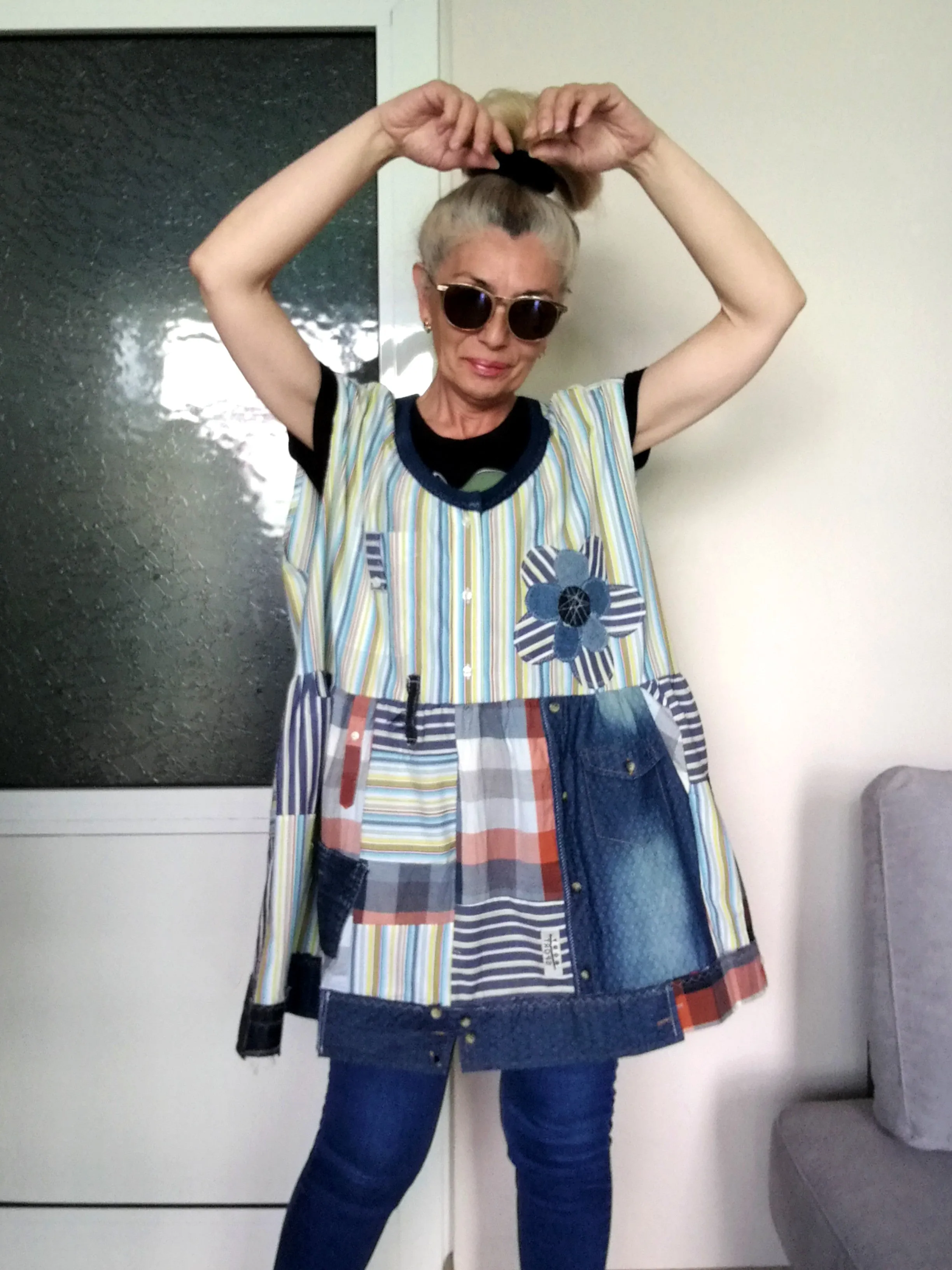 Plus Size Pinafore Dress 3X/4X Maxi Denim Overall Dress