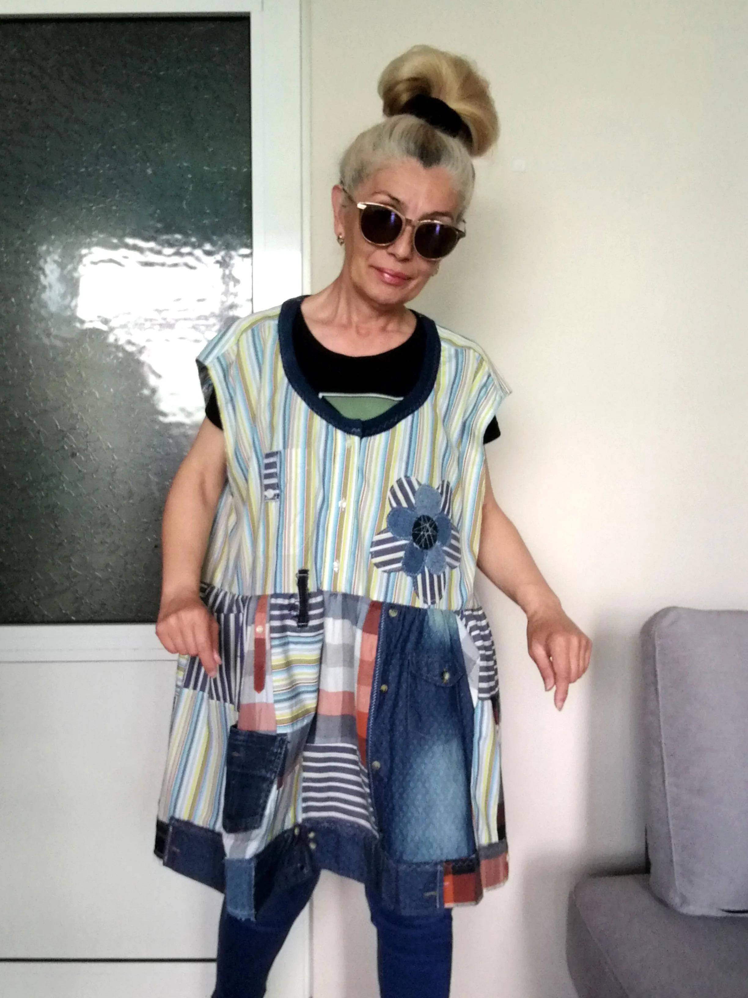 Plus Size Pinafore Dress 3X/4X Maxi Denim Overall Dress