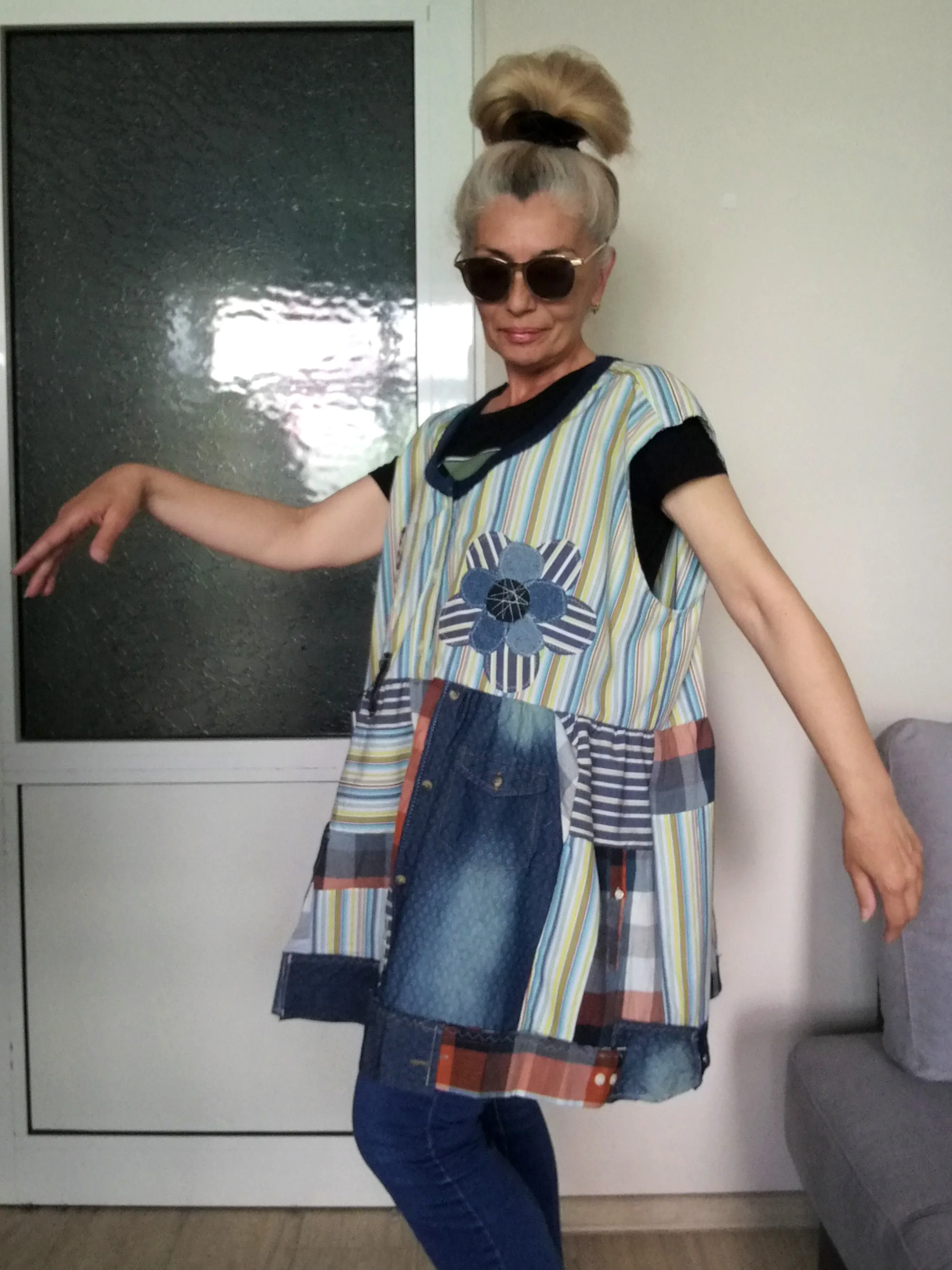 Plus Size Pinafore Dress 3X/4X Maxi Denim Overall Dress