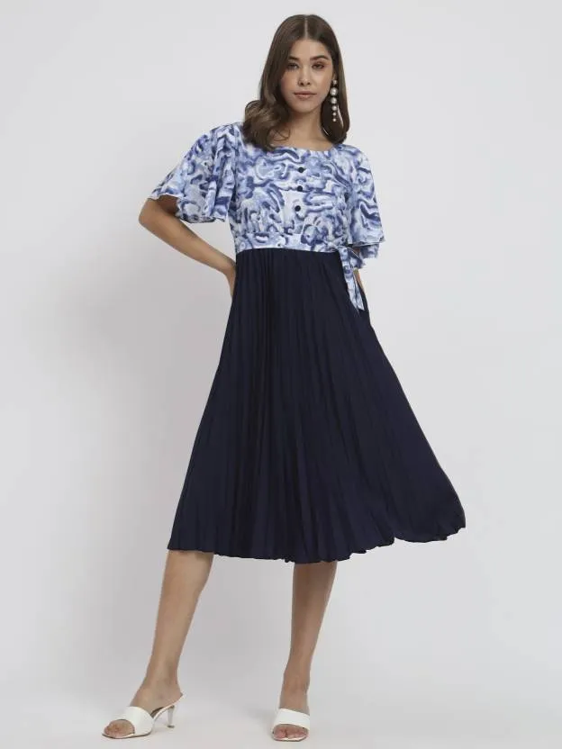 Polished Petals Fit and Flare Dress