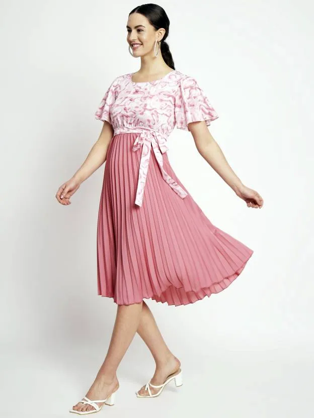 Polished Petals Fit and Flare Dress