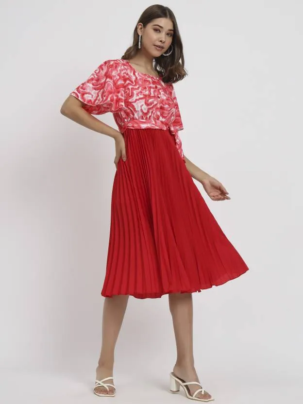 Polished Petals Fit and Flare Dress