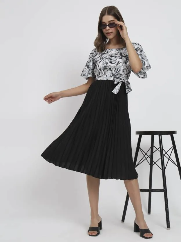 Polished Petals Fit and Flare Dress