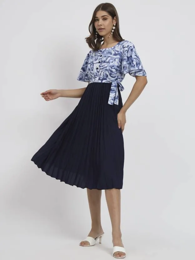 Polished Petals Fit and Flare Dress