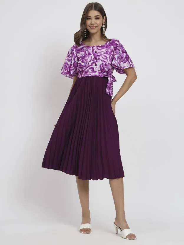 Polished Petals Fit and Flare Dress