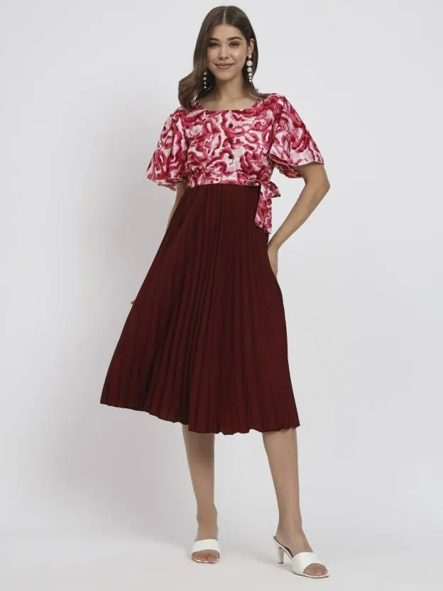 Polished Petals Fit and Flare Dress