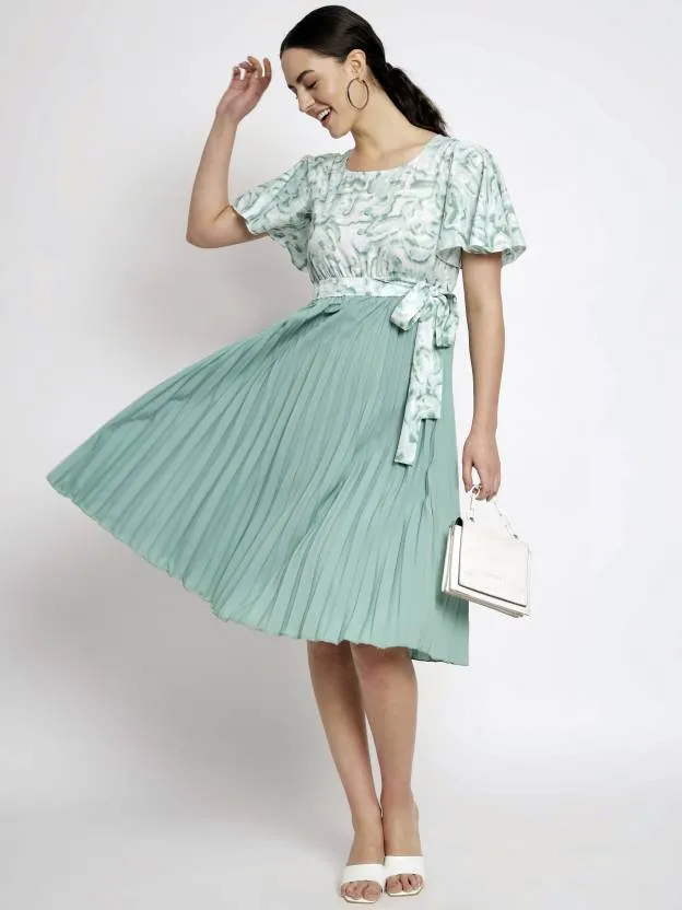 Polished Petals Fit and Flare Dress