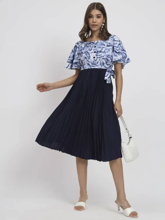 Polished Petals Fit and Flare Dress