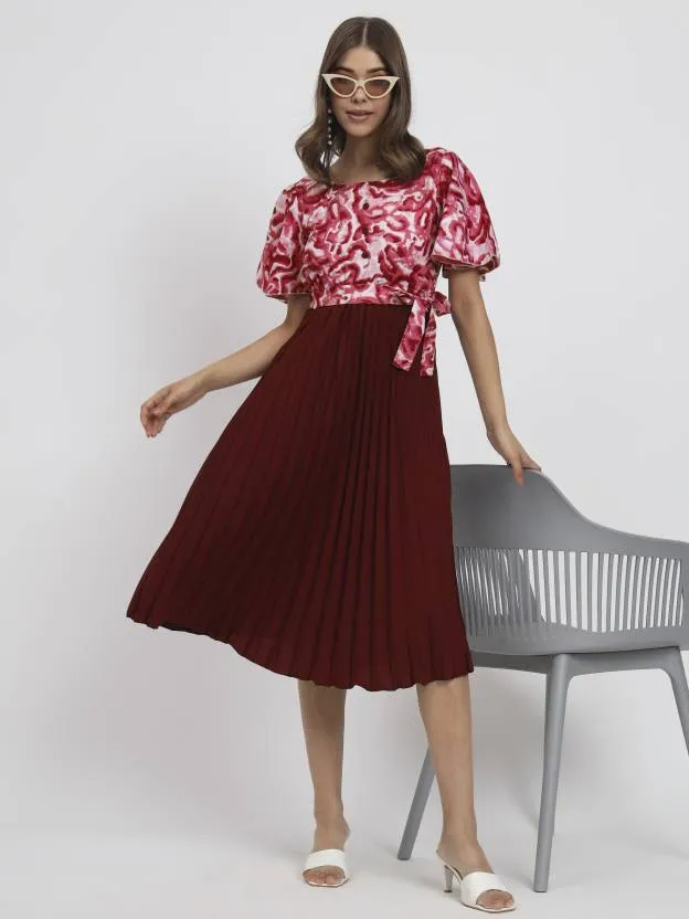 Polished Petals Fit and Flare Dress