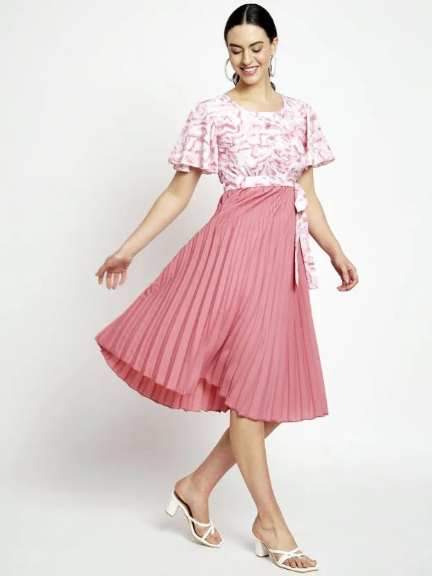 Polished Petals Fit and Flare Dress