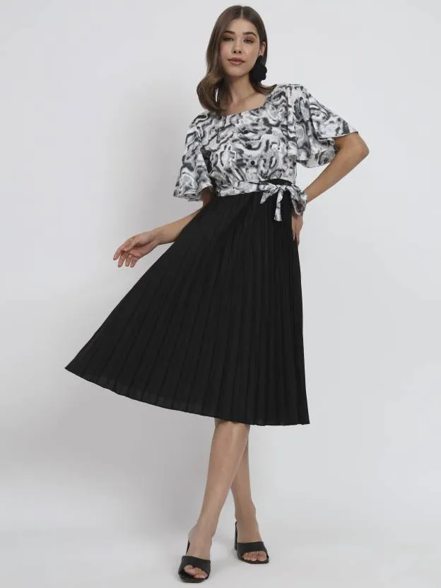 Polished Petals Fit and Flare Dress