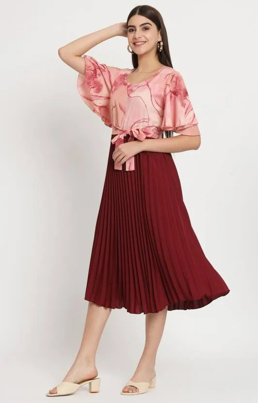Polished Petals Fit and Flare Dress