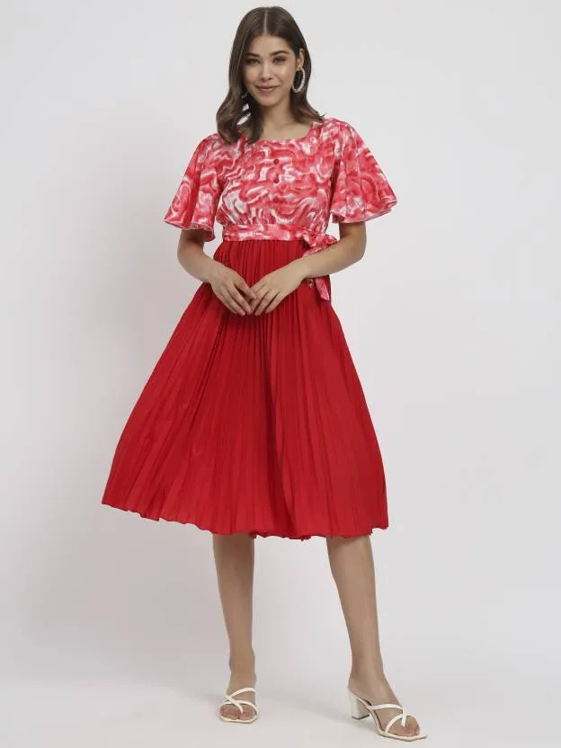 Polished Petals Fit and Flare Dress
