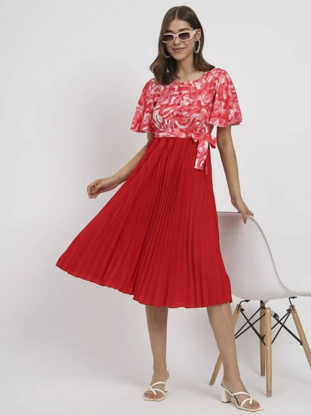 Polished Petals Fit and Flare Dress