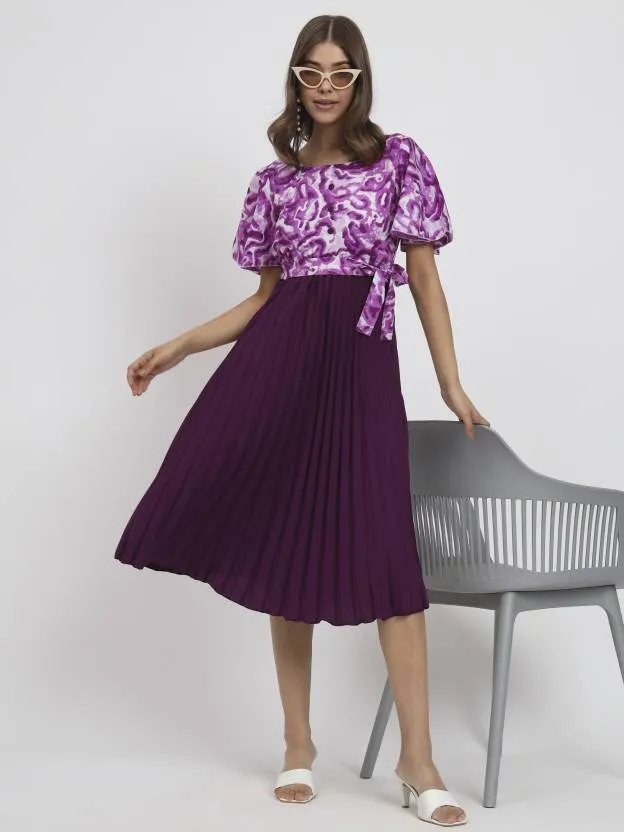Polished Petals Fit and Flare Dress