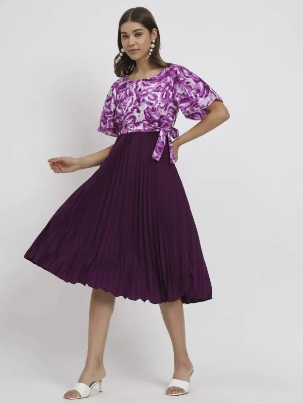 Polished Petals Fit and Flare Dress