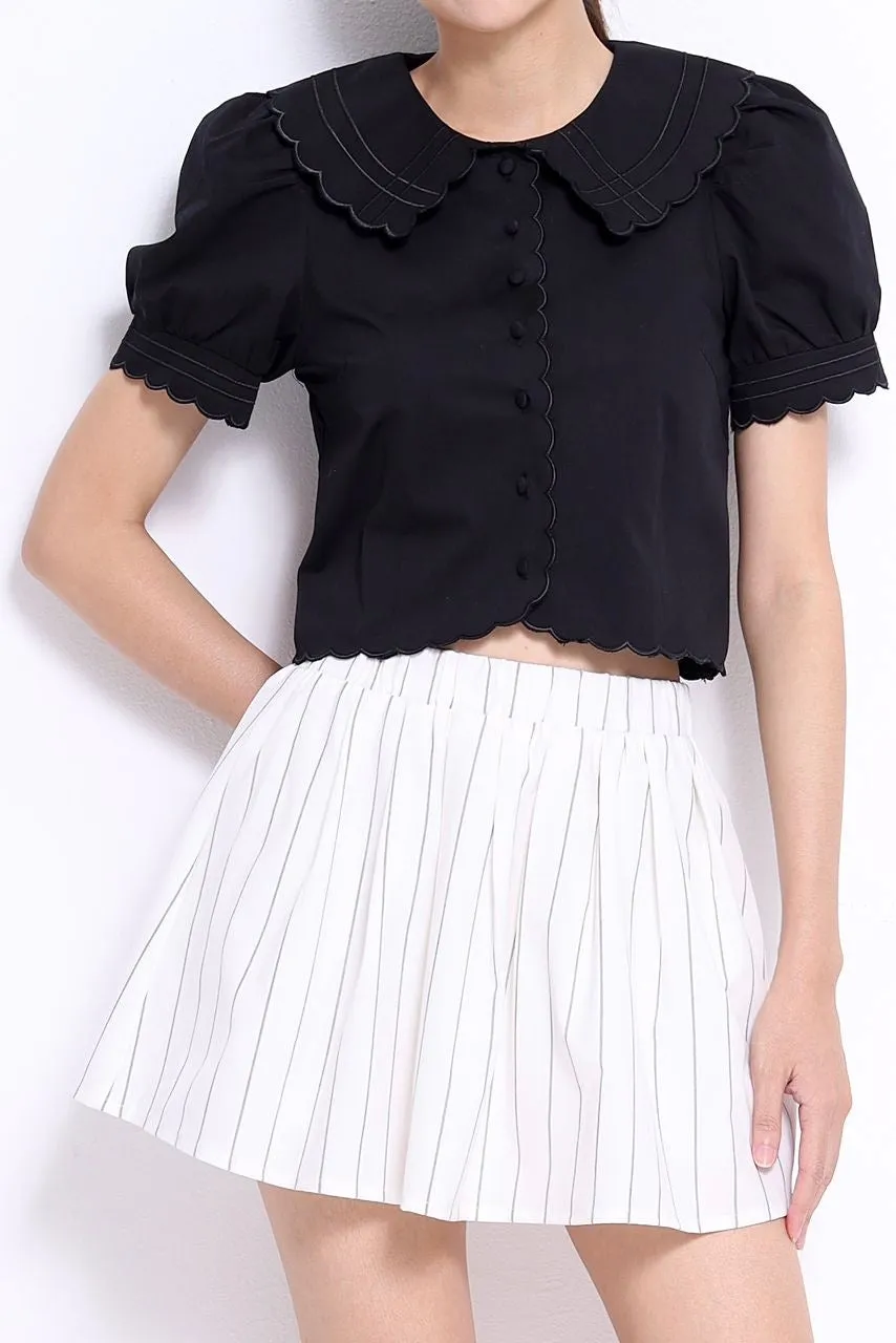 Polly Scallop Hem Blouse
